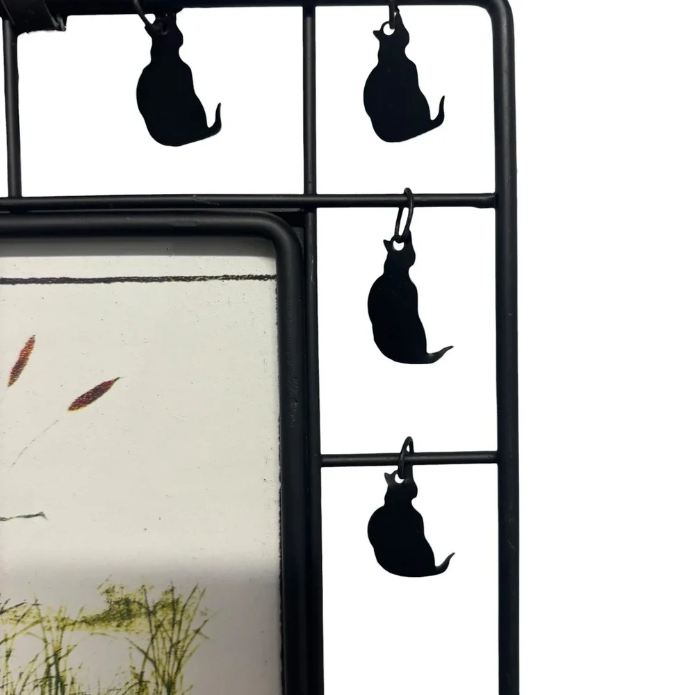 Island Trading Dennis East Intl Black Metal Wire Cat Silhouette 4x6 Pic Frame